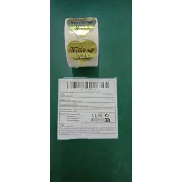 600 Gold Heart Thank You Stickers Roll with Perforation