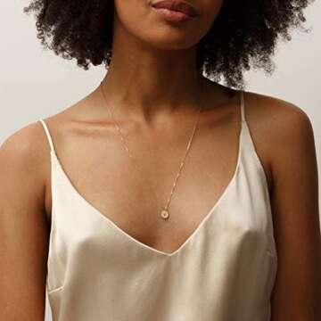 Endless Story 9mm Personalized Dainty Disk Necklace,Custom Initial Necklace,Mothers Necklace, Jewelr...