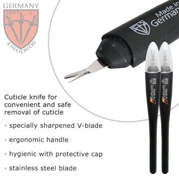 3 Swords Germany - Brand Quality Cuticle Knife Trimmer Remover Cutter (2 pcs.) Manicure Pedicure Gro...