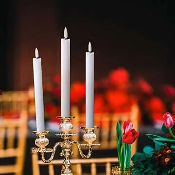 Eldnacele Flameless Taper Candles Flickering with Remote Timer Realistic 3D Wick, Battery Operated W...