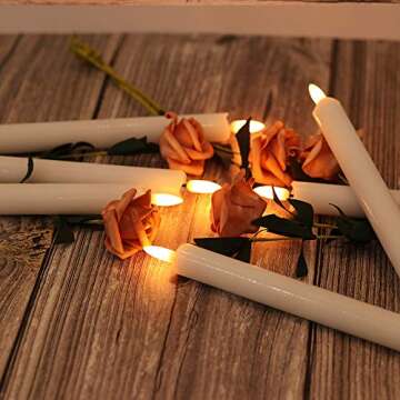 Eldnacele Flameless Taper Candles Flickering with Remote Timer Realistic 3D Wick, Battery Operated Window Taper Candlestick Set of 8 White for Christmas Festival Wedding Home Decoration – White