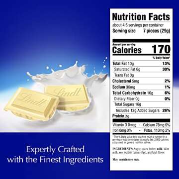 Lindt White Chocolate Bars - Perfect for Gifts & Baking