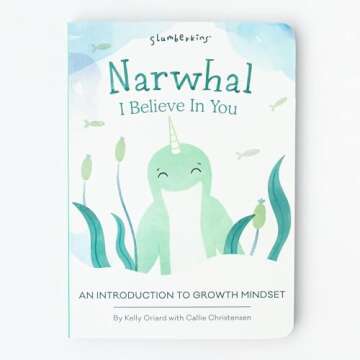 Slumberkins Narwhal Snuggler & Board Books Bundle - Growth & Learning