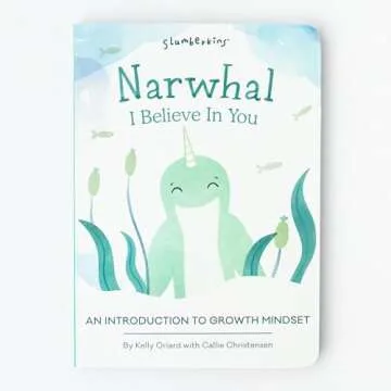Slumberkins Narwhal Snuggler & Board Books Bundle - Growth & Learning