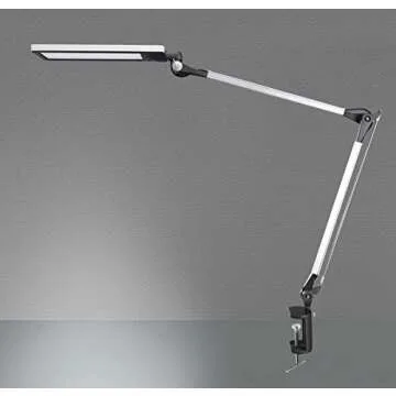 PHIVE LK-1 Architect Desk Lamp with Metal Swing Arm, Dimmable Workbench Lamp (4 Lighting Modes, 6 Br...
