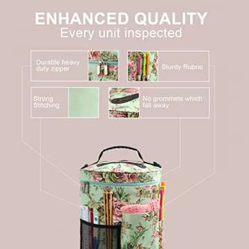 LOOEN Large Capacity/Portable/Lightweight Yarn Storage Knitting Tote Organizer Bag with Shoulder Str...
