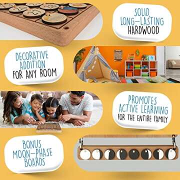SkoolHQ Wooden Calendar for Kids - Engaging Learning Tool