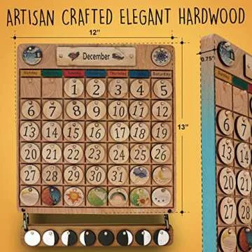 SkoolHQ Wooden Calendar for Kids - Engaging Learning Tool