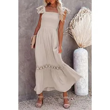 Ferlema Women's Beach Maxi Dress Lightweight Elegance