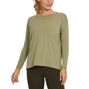 CRZ YOGA Long Sleeve Pima Cotton Shirts - Ultimate Comfort for Workouts & Casual Wear