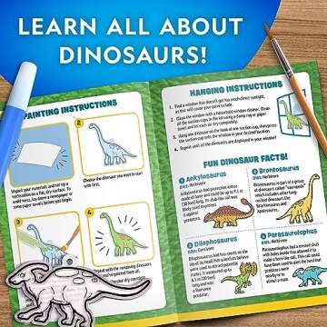 NATIONAL GEOGRAPHIC Kids Stained Glass Kit - Glow in the Dark Dinosaur Toys, Kids Arts and Crafts Set, Window Sun Catchers, Kids Activities, Kids Crafts Ages 4-8, Window Art Craft Kit, Suncatcher Kit