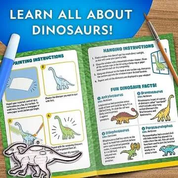 NATIONAL GEOGRAPHIC Kids Stained Glass Kit - Glow in the Dark Dinosaur Toys, Kids Arts and Crafts Set, Window Sun Catchers, Kids Activities, Kids Crafts Ages 4-8, Window Art Craft Kit, Suncatcher Kit