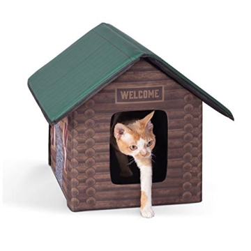 K&H Pet Products Outdoor Kitty House, Outdoor Cat House for Outside Community Cats, Strays, and Fera...