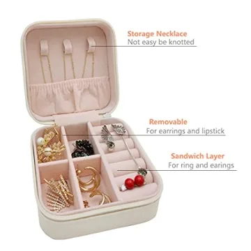 Compact TRODANCE Mini Travel Jewelry Case for Organizing
