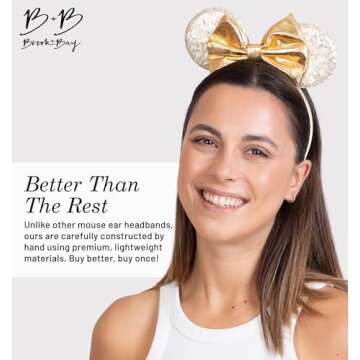 Brook + Bay Sparkly Mouse Ears Headband for All Ages