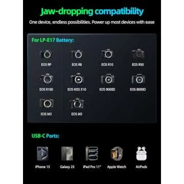 llano 2-Pack LP-E17 Charger Set for Canon Cameras