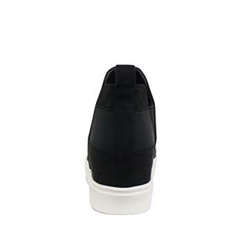 Soda Style Diana ~ Slip On Hidden Wedge Ankle Boot Fashion Sneaker with Elastic Gore Insets (Black, Numeric_8)