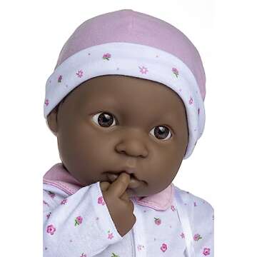 JC Toys - La Baby | African American 20-inch Large Soft Body Baby Doll | Washable | Removable Pink Outfit w/ Hat and Pacifier | For Children 2 Years +