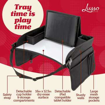 Kids Travel Tray - Ideal for Car & Airplane Use