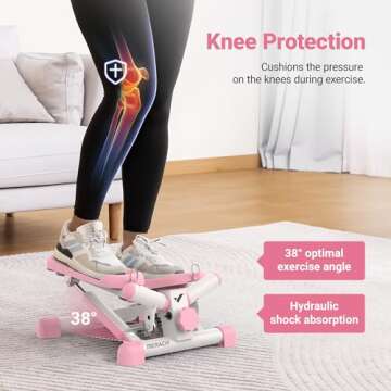 MERACH Mini Steppers for Exercise, Twist Stepper with Resistance Bands, 330LBS Capacity Stair Step Cardio Equipment for Full Body Workout