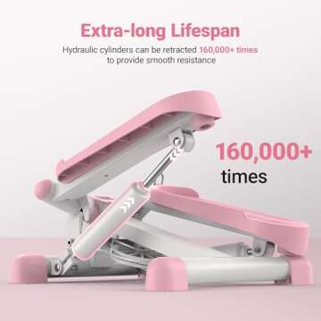 MERACH Mini Steppers for Exercise, Twist Stepper with Resistance Bands, 330LBS Capacity Stair Step Cardio Equipment for Full Body Workout