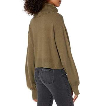 The Drop Women's @lucyswhims Side Button Cropped Turtleneck Sweater