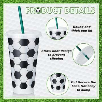Uiifan 12 Pcs Soccer Cups - Reusable Tumblers for Sports