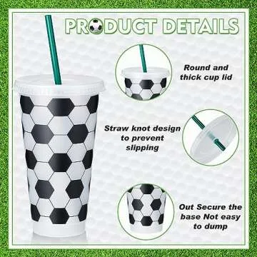 Uiifan 12 Pcs Soccer Cups - Reusable Tumblers for Sports