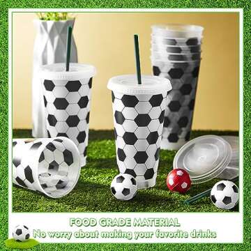 Uiifan 12 Pcs Soccer Cups - Reusable Tumblers for Sports