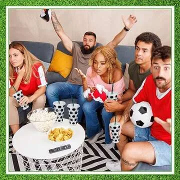 Uiifan 12 Pcs Soccer Cups - Reusable Tumblers for Sports