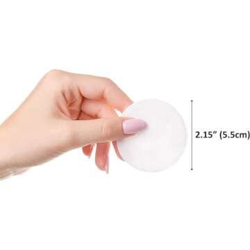 SoulSation Organic Cotton Rounds, Bulk 1200 Count - Makeup Remover Pads for Face, Lint-Free