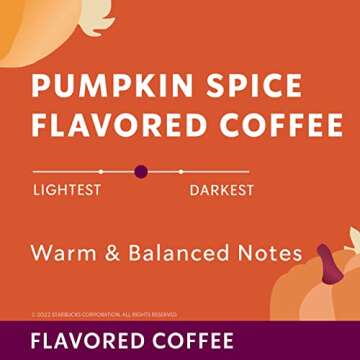 Starbucks Pumpkin Spice Flavored Ground Coffee - Warm & Balanced, No Artificial Flavors - 11 OZ (Pack of 2)