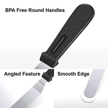 SameTech Stainless Steel Cake Spatula Set for Perfect Icing