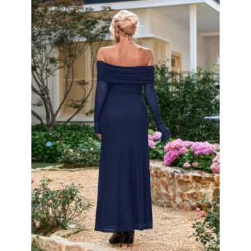 KUTUMAI Off Shoulder Maxi Dress for Weddings and Parties