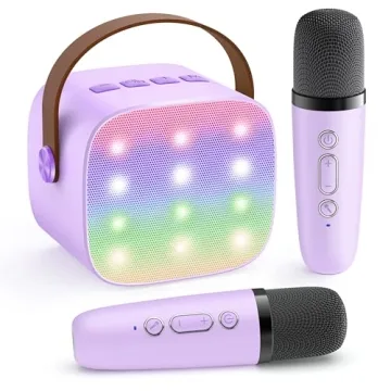 YLL Mini Kids Karaoke Machine with 2 Microphones, Karaoke Gifts for Girls Ages 4-12, Perfect Birthda...