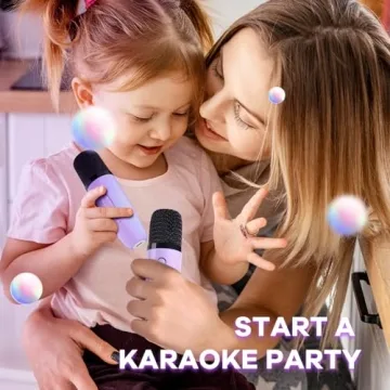 YLL Kids Karaoke Machine with 2 Microphones for Ages 4-12
