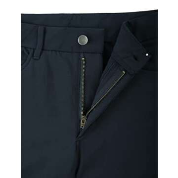 CRZ YOGA Men's Stretch Golf Pants - 35'' Slim Fit Work Pants Stretch Waterproof 5-Pocket Thick Travel Pants True Navy 34W x 35L