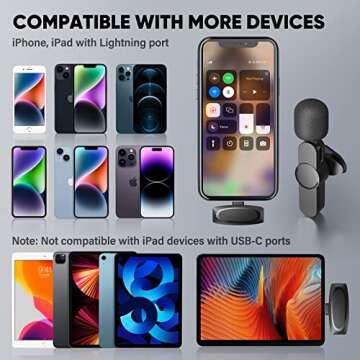 AIKELA Wireless Lavalier Mic for iPhone & iPad Creators