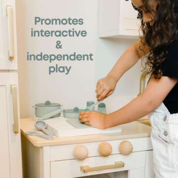 RayPlay Food-Grade Silicone Kid Play Kitchen Accessories – 9Pcs Kids Toy Kitchen Accessories Set With Play Pots And Pans – Sets For Kids Kitchen Pretend Play – Pretend Play Kitchen Toy Set For Cooking