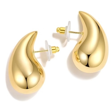 Trendy Lightweight Gold Tear Drop Earrings for Women
