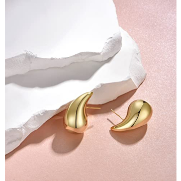 Trendy Lightweight Gold Tear Drop Earrings for Women