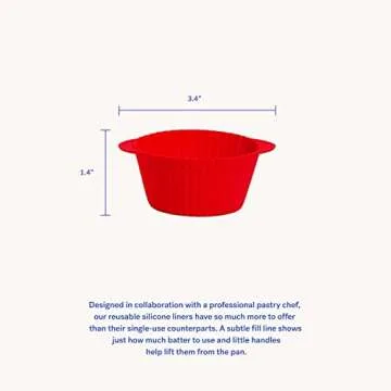 GIR: Get It Right Premium Silicone Cupcake Liners - Reusable Non-stick Baking Cups - 12 Pack, Strawberry Swirl