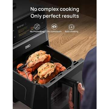 Dreo ChefMaker Combi Fryer, Cook like a pro with just the press of a button, Smart Air Fryer Cooker with Cook probe, Water Atomizer, 3 professional cooking modes, 6 QT