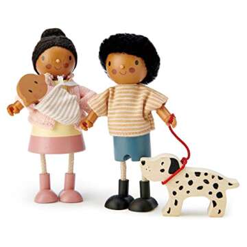 Tender Leaf Toys - Mr. Forrester and his Dog - Detailed Wooden Doll with Flexible Arms and Legs for ...