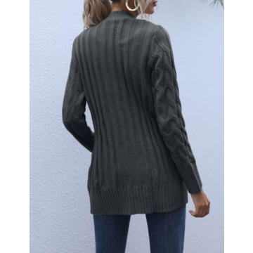 MEROKEETY Women's Fall Cable Knit Cardigan Cozy Stylish