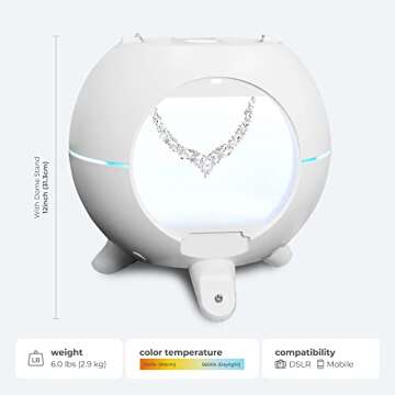 Foldio360 Smart Dome with Mount Kit (Smart Lightning Turntable with Built-in LED Light, Turntable and Phone Mount Kit | Auto Shooting 360 Degree Images and Video)