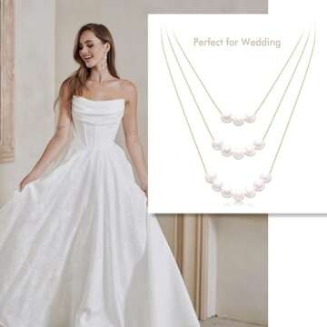 Aisansty Dainty Layered Choker Necklaces Handmade Coin Tube Star Pearl Pendant Multilayer Adjustable Layering Chain Gold Plated Necklaces Set for Women