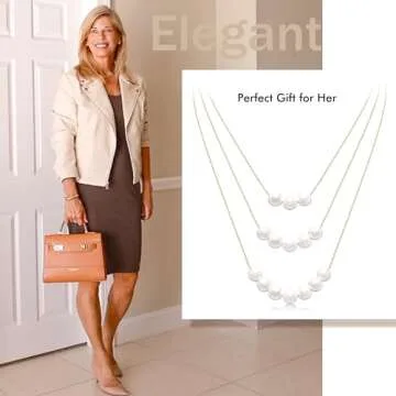 Aisansty Dainty Layered Choker Necklaces Handmade Coin Tube Star Pearl Pendant Multilayer Adjustable Layering Chain Gold Plated Necklaces Set for Women