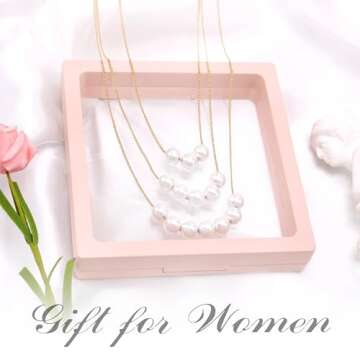 Aisansty Dainty Layered Choker Necklaces Handmade Coin Tube Star Pearl Pendant Multilayer Adjustable Layering Chain Gold Plated Necklaces Set for Women