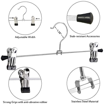 Adjustable Metal Pants Hangers 20-Pack by NORTHERN BROTHERS